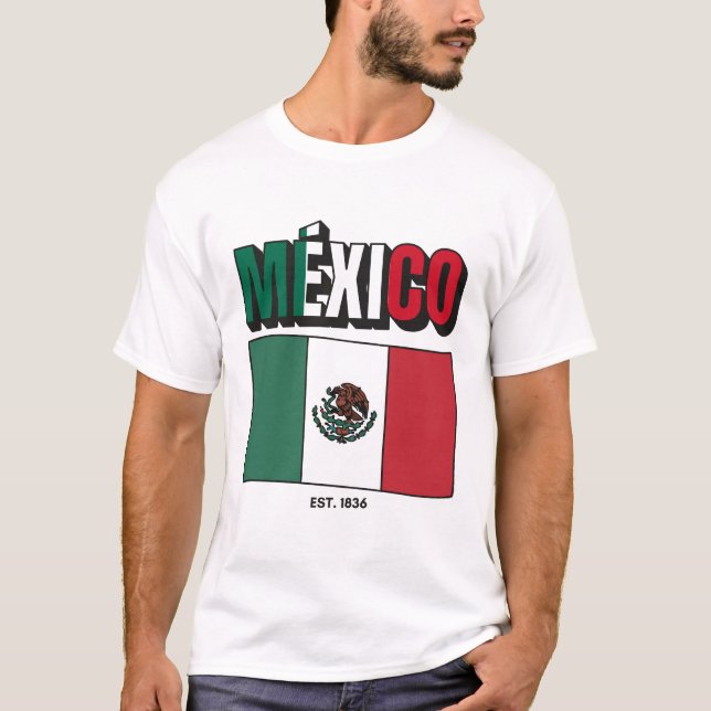 Mexikos flagga 1836 t shirt (Framsida)