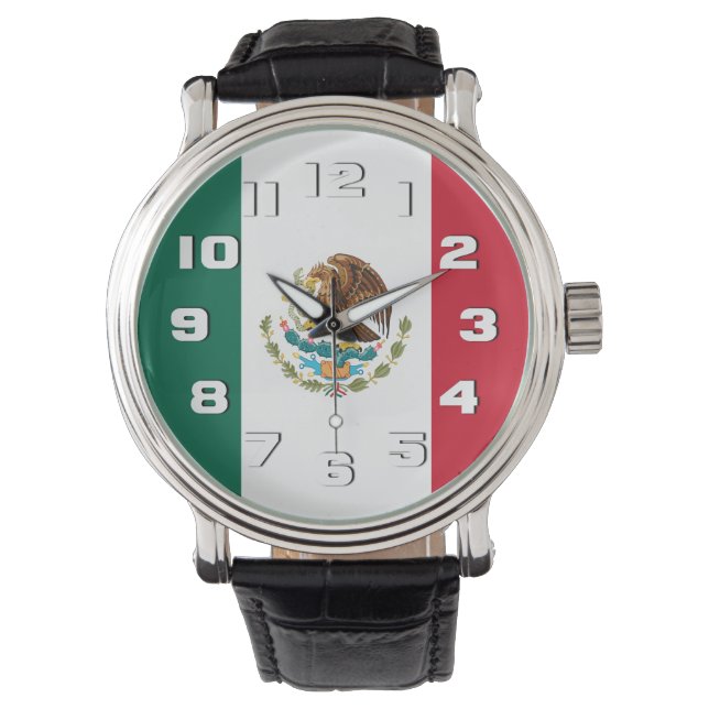 Mexikos flagga armbandsur (Framsida)