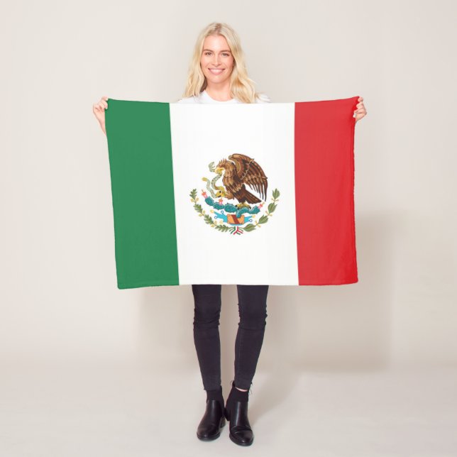 Mexikos Flagga Fleecefilt (På plats)