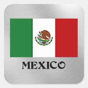 Mexikos flagga fyrkantigt klistermärke