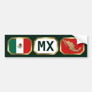 Mexikos Flagga-kod för stötfångare Bildekal