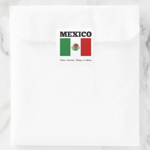 Mexikos flagga, märkt fyrkantigt klistermärke