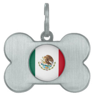 Mexikos Flagga - Mexikanska Flagga - Bandera de M ID-bricka Husdjur