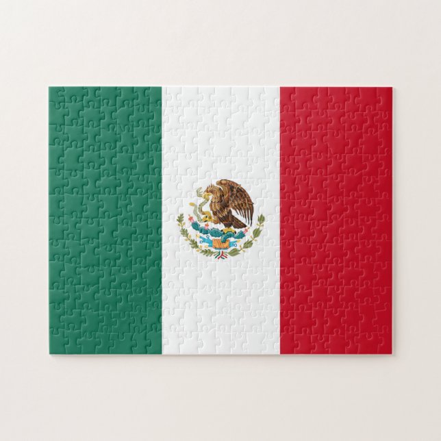 Mexikos flagga pussel (Horisontell)