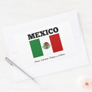 Mexikos flagga rektangulärt klistermärke