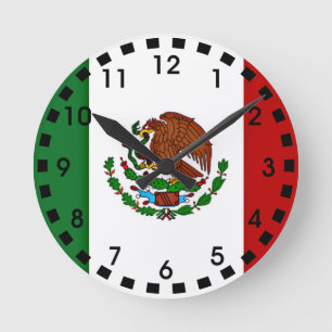 Mexikos flagga rund klocka