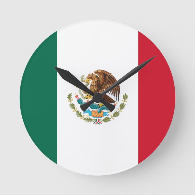 Mexikos flagga rund klocka (Framsida)