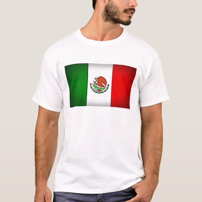 Mexikos flagga stiliserad t shirt (Framsida)