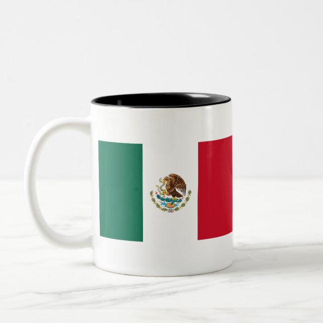 Mexikos flagga Två-Tonad mugg (Vänster)