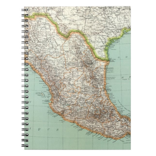 Mexikos förenta stater - Karta i Mexiko Anteckningsbok (Framsidan)