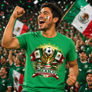 Mexikos fotbollsfan El Tri fotboll Världscupen fot T Shirt
