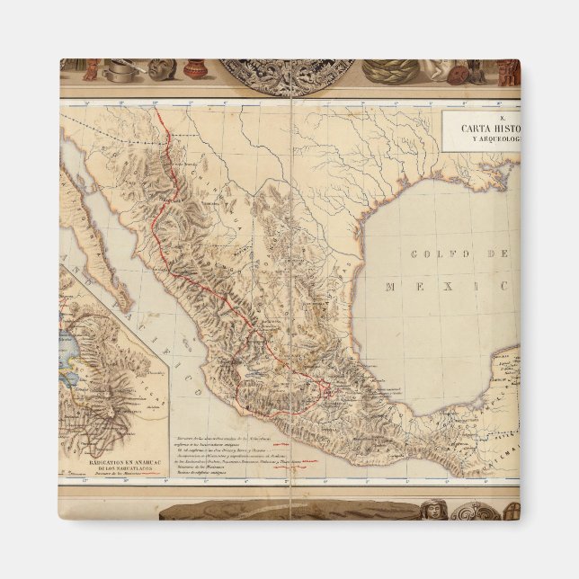 Mexikos historia och arkitektur magnet (Framsidan)