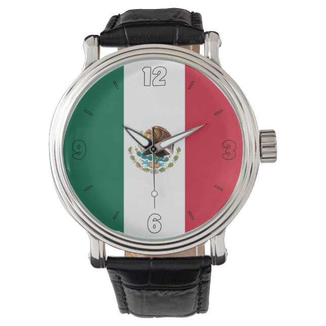 Mexikos nationella Flagga Elegant Patriotic Armbandsur (Framsida)