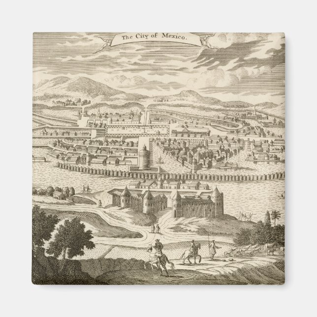 Mexikos stad, 1723 (gravläggning) magnet (Framsidan)