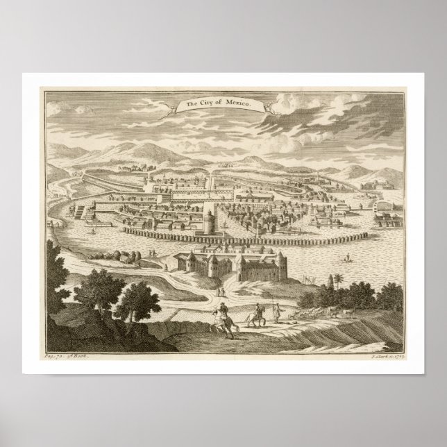 Mexikos stad, 1723 (gravläggning) poster (Framsidan)