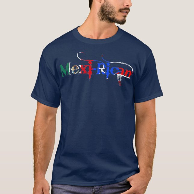 MexiRican Mexico Puerto Rico Flag Mexican T Shirt (Framsida)