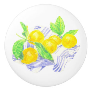 Meyer-citroner på kökshandduk knopp