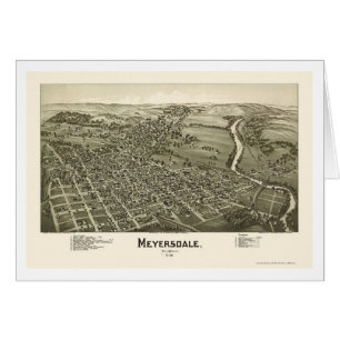 Meyersdale panorama- karta för PA - 1900 Hälsningskort