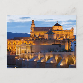 Mezquita Cathedral i Dusk i Cordoba Vykort