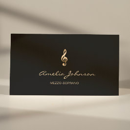 Mezzo Soprano Guld Treble Clef Music Elegant Visitkort