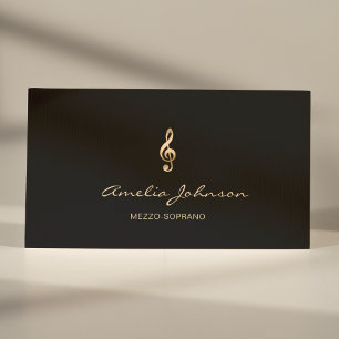 Mezzo Soprano Guld Treble Clef Music Elegant Visitkort