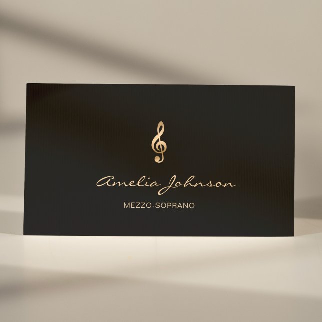 Mezzo Soprano Guld Treble Clef Music Elegant Visitkort (Skapare uppladdad)