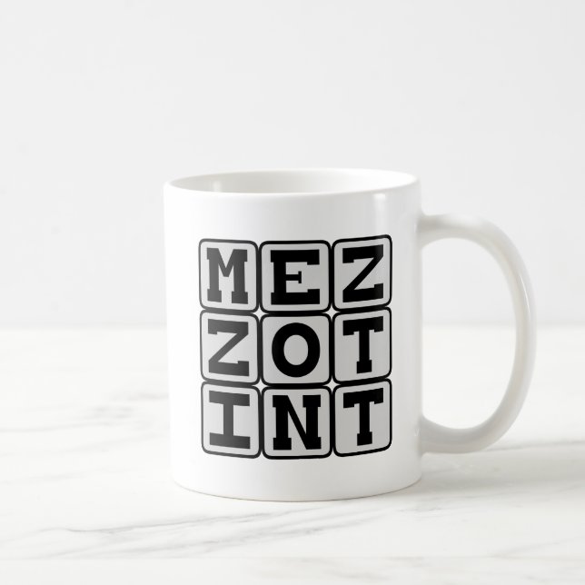 Mezzotint, Grafisk Tryckteknik Kaffemugg (Höger)