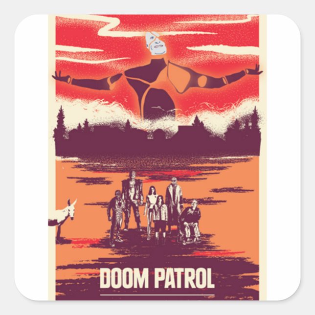 mf doom fyrkantigt klistermärke (Framsida)