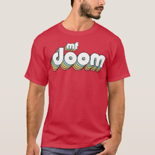 Mf Doom Retro Rainbow Typography Faded Stil T Shirt
