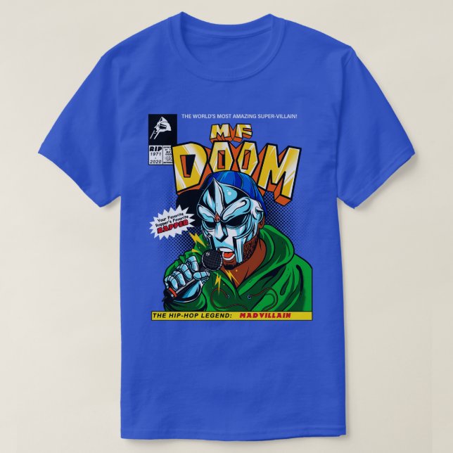 MF DOOM-Tecknad för tribut T Shirt (Design framsida)