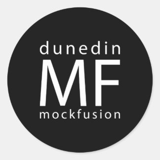 MF Sticker Black BG Runt Klistermärke