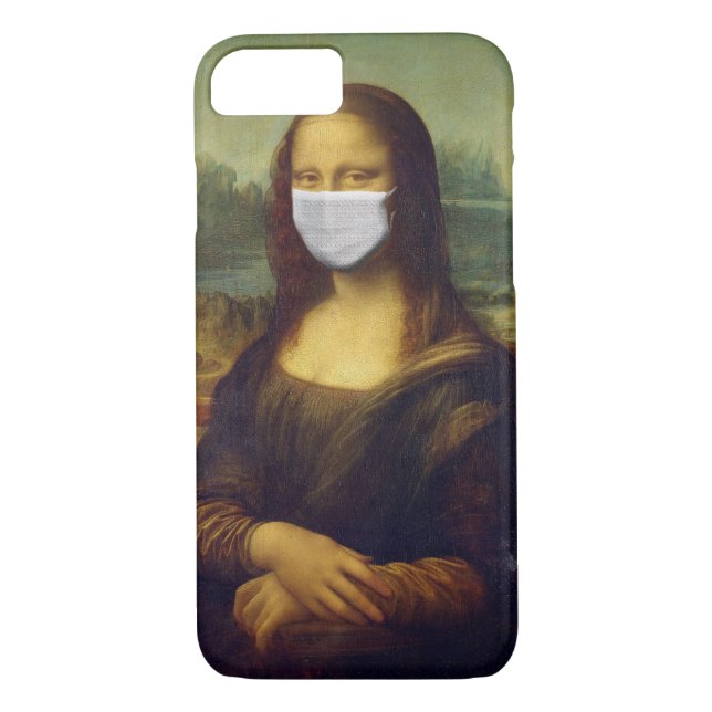 Mfrågade Mona Lisa Ansikte Mask Humous Case-Mate iPhone Skal (Baksida)