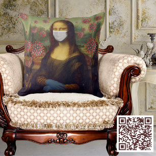 Mfrågade Mona Lisa spelar Säkert runt Coronavirus Kudde