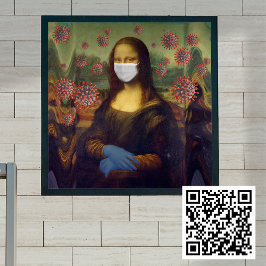 Mfrågade Mona Lisa spelar Säkert runt Coronavirus Poster