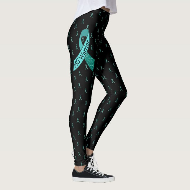 MG Black and Teal Rosett band Leggings (Höger)