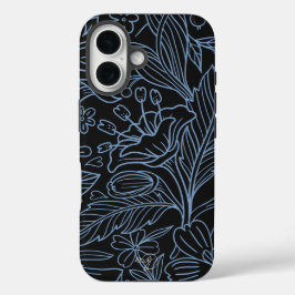 MG Black Botanical Mönster Iphone case