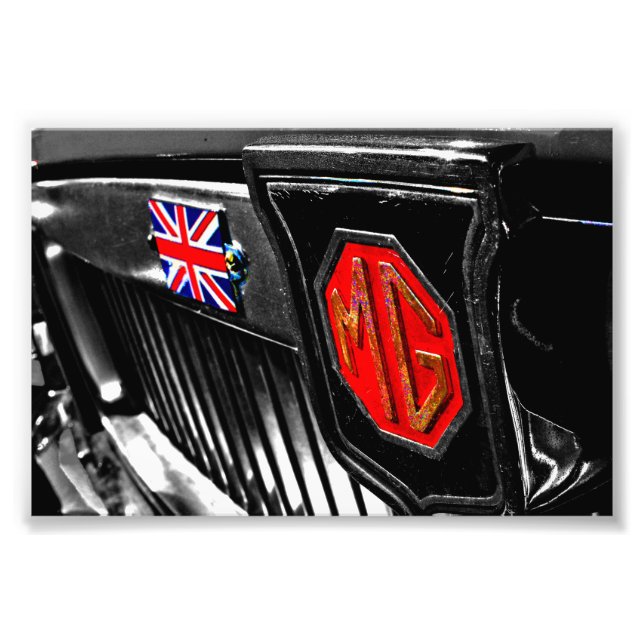 MG Classic British Sports Motor Car Fototryck (Framsidan)