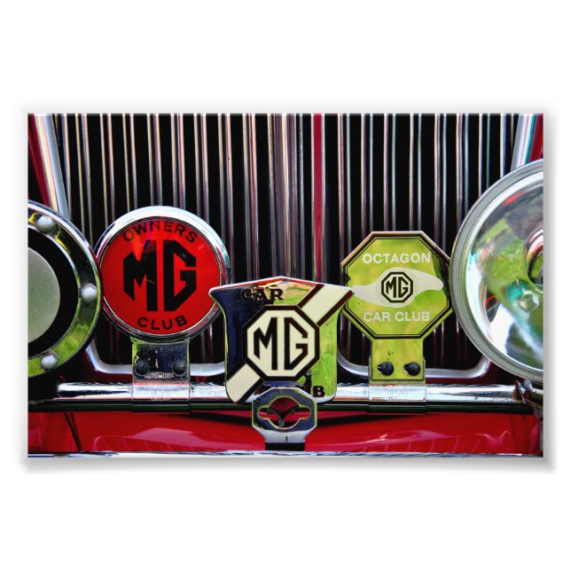 MG Classic British Sports Motor Car Fototryck (Framsidan)