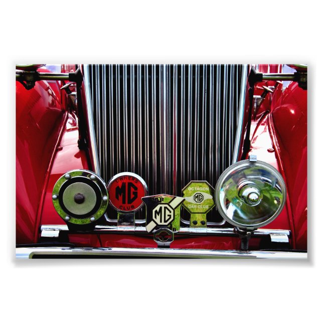 MG Classic British Sports Motor Car Fototryck (Framsidan)