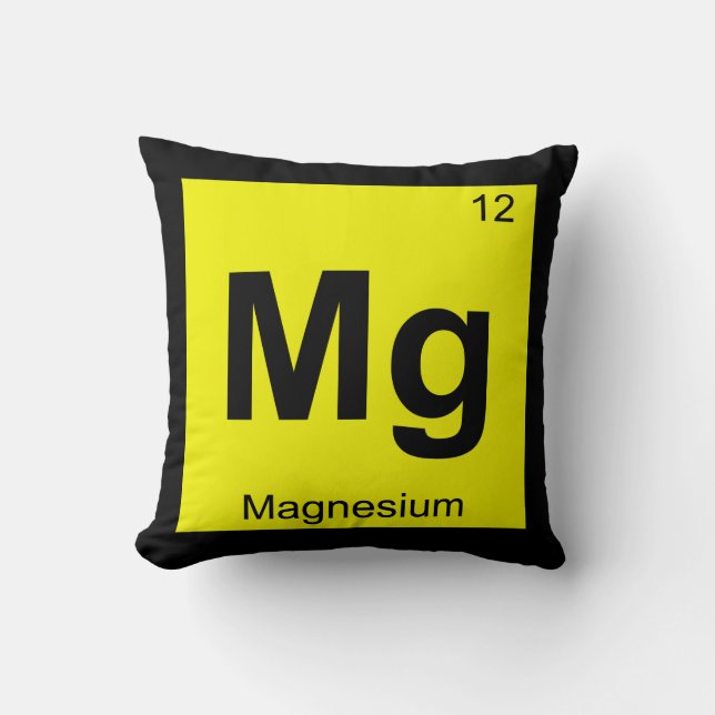 Mg - Magnesium kemi Periodiska systemet Symbol Kudde (Framsida)