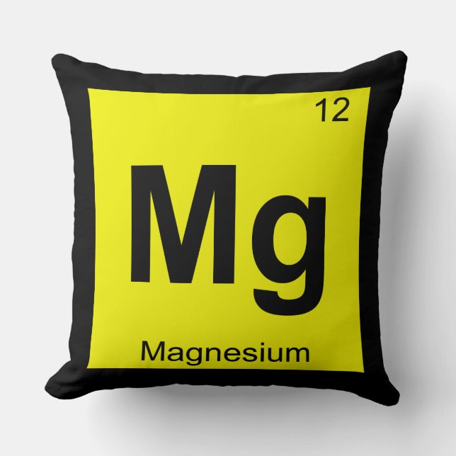 Mg - Magnesiumkemi Periodisk Bord-symbol Kudde (Framsida)