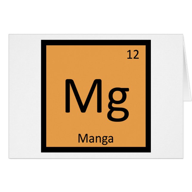 Mg - manga Anime Chemistry Periodic Bord Symbol Hälsningskort (Framsidan Horizontal)