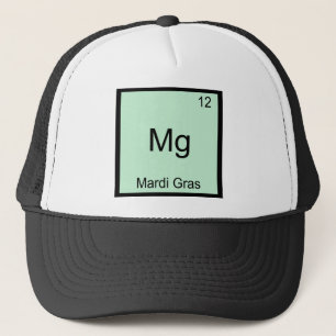 Mg - Mardi Gras Rolig Kemiskt Elementsymbol T-shir Truckerkeps