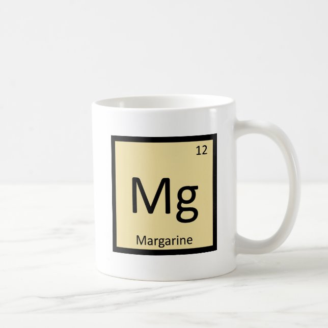 Mg - Margarin kemi periodiska systemets symbol Kaffemugg (Höger)
