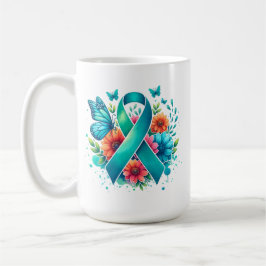 MG-medvetenhet | Myasthenia Gravis Warrior Ribbon Kaffemugg