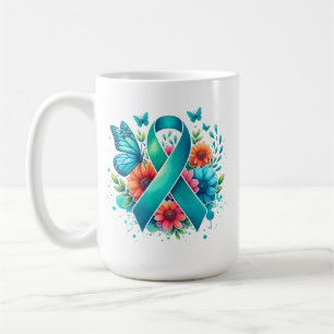 MG-medvetenhet Myasthenia Gravis Warrior Ribbon Kaffemugg
