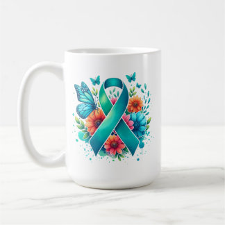 MG-medvetenhet | Myasthenia Gravis Warrior Ribbon Kaffemugg