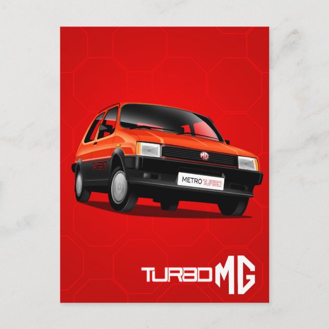 MG Metro Turbo Vykort (Framsida)