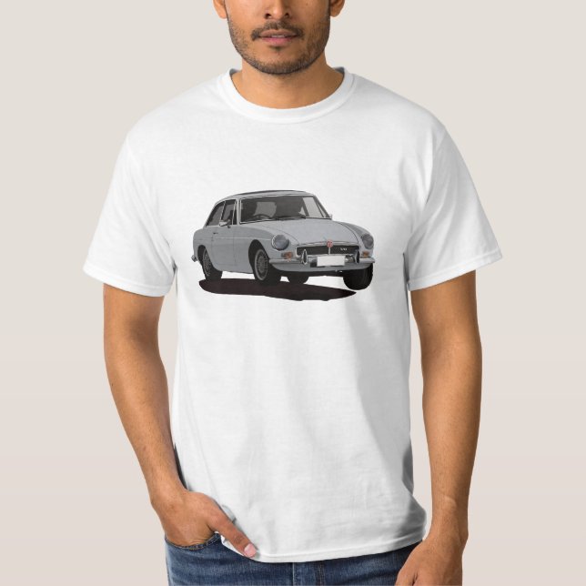 MG MGB GT V8 - grått T Shirt (Framsida)