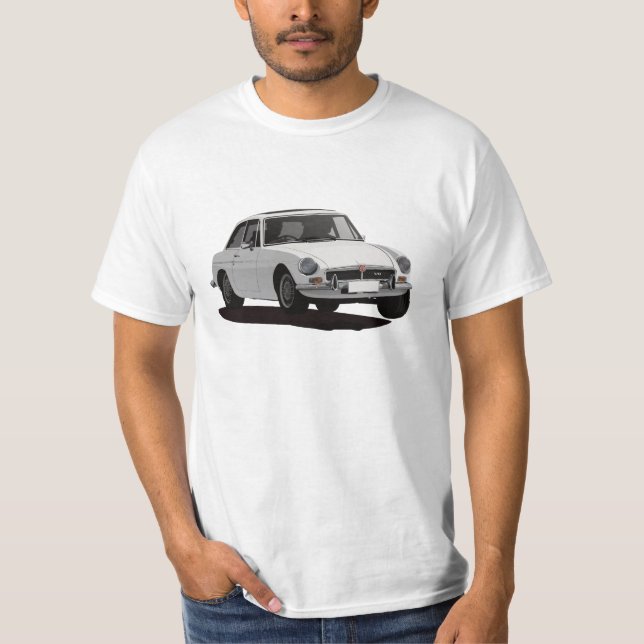 MG MGB GT V8 - vitt T Shirt (Framsida)
